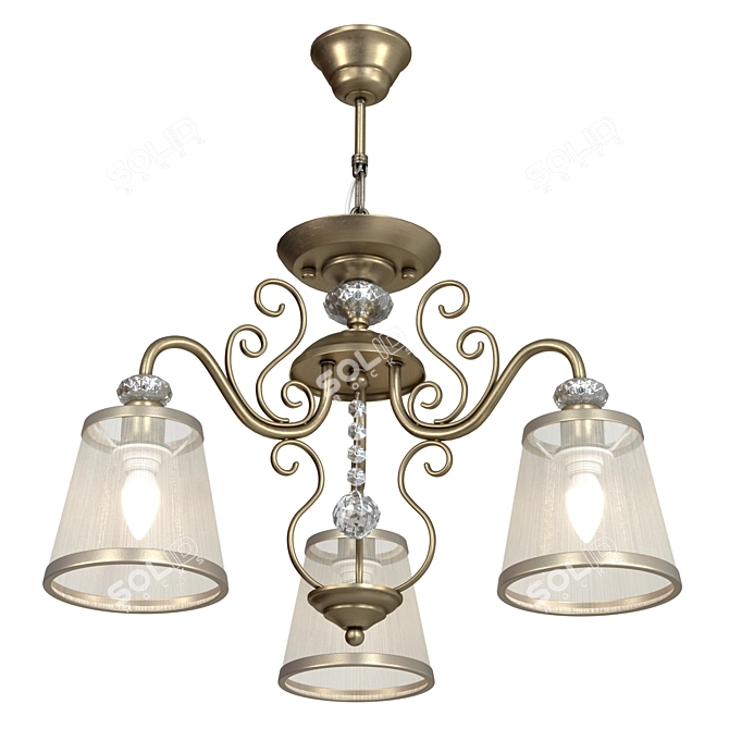 Elegant Bronze Chandelier for Classic Interiors 3D model image 2