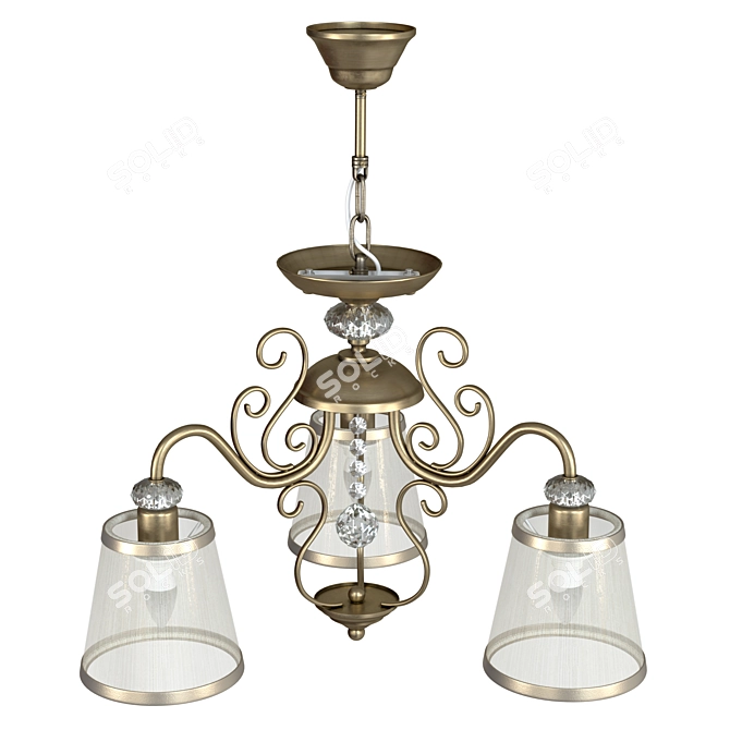 Elegant Bronze Chandelier for Classic Interiors 3D model image 3