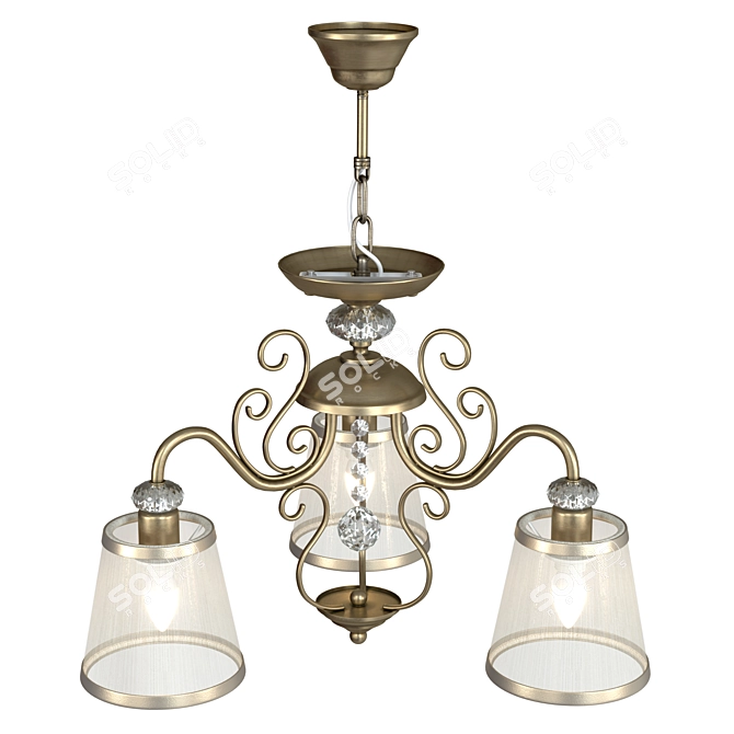 Elegant Bronze Chandelier for Classic Interiors 3D model image 4