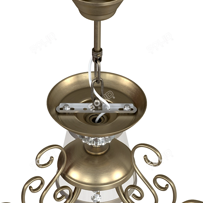 Elegant Bronze Chandelier for Classic Interiors 3D model image 5