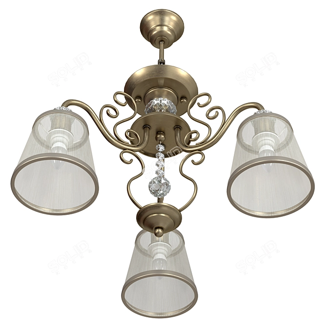 Elegant Bronze Chandelier for Classic Interiors 3D model image 6