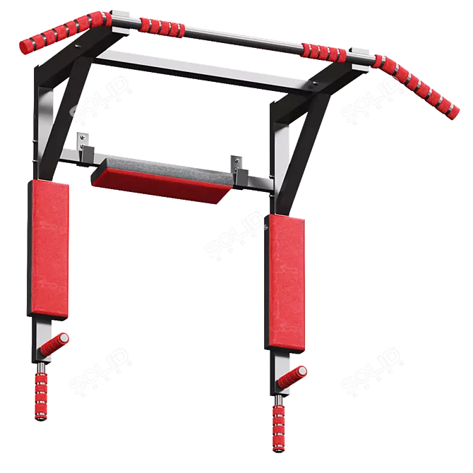 Versatile 3-in-1 Horizontal Bar Set 3D model image 6