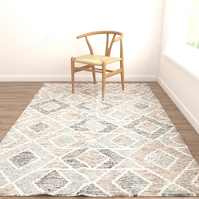 Versatile 6-Piece Rug Set 3D model image 2