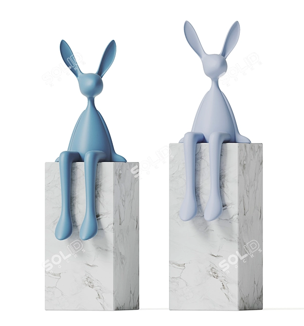 3D Rabbit Sculpture - High-Res Download 3D model image 1
