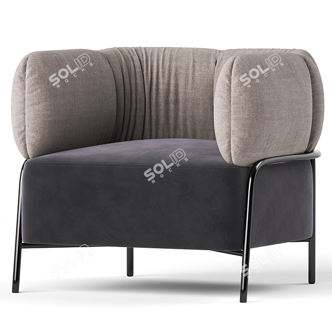 Quadrotta Armchair: Sleek and Stylish Lounge Chair 3D model image 2