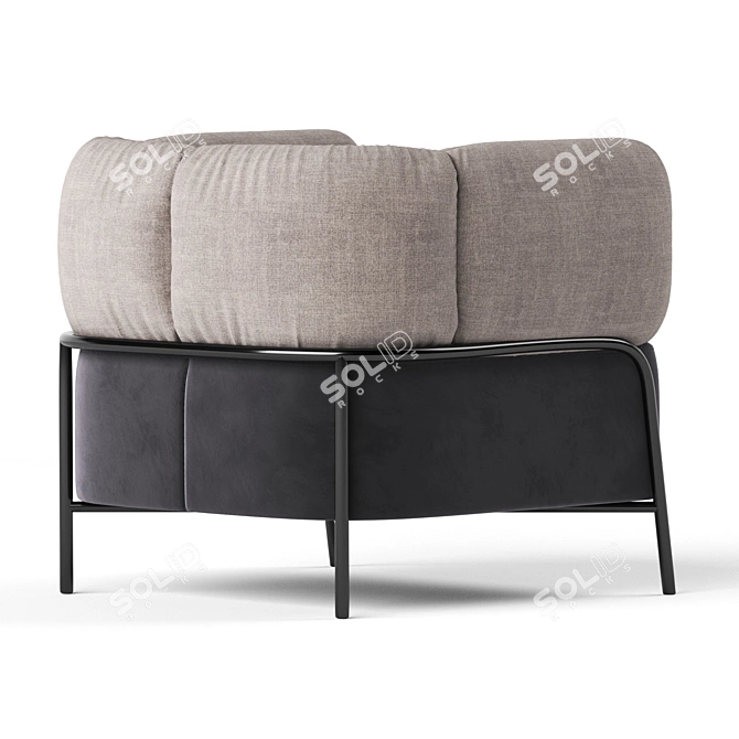 Quadrotta Armchair: Sleek and Stylish Lounge Chair 3D model image 3