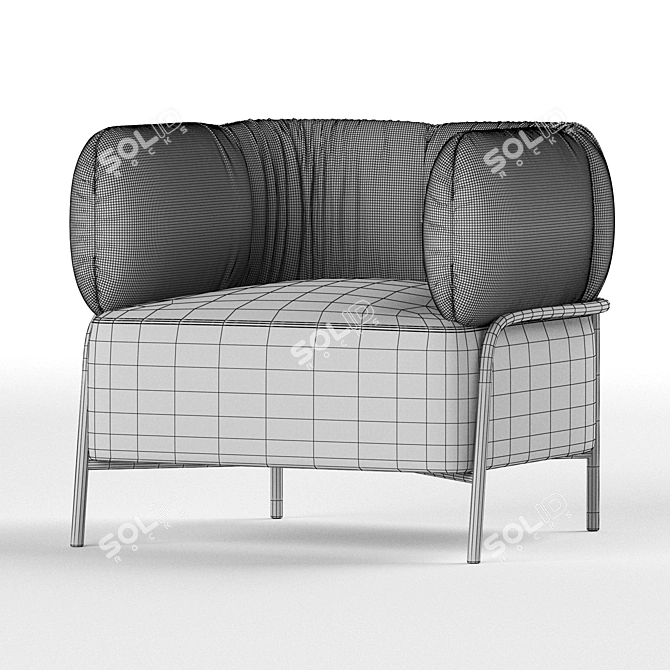 Quadrotta Armchair: Sleek and Stylish Lounge Chair 3D model image 4