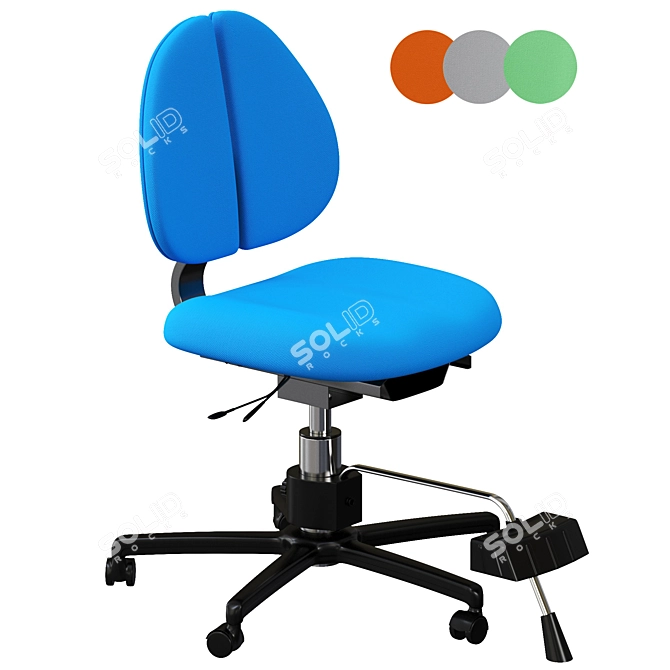 DUO Kid2Youth Study Chair: Ergonomic, Stylish & Functional 3D model image 9
