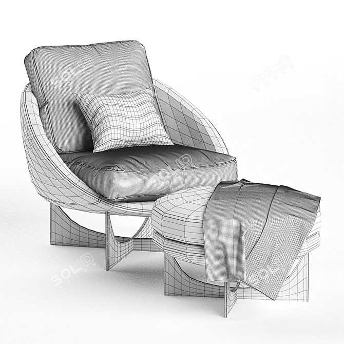 Lido Armchair: Sleek, Stylish Seating Solution 3D model image 7