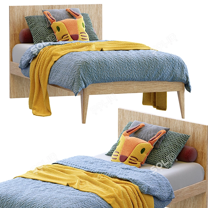 Modern Nuk Single Bed 2: Minimalist Design 3D model image 1