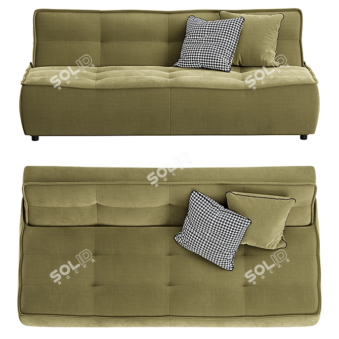 Modern 3-Seater Sofa Bed 3D model image 2