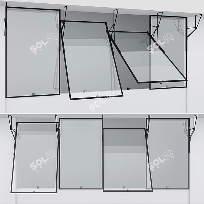 Sleek Aluminum Window 13 3D model image 1