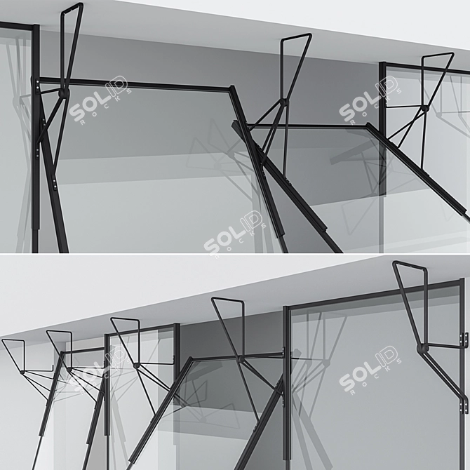 Sleek Aluminum Window 13 3D model image 2