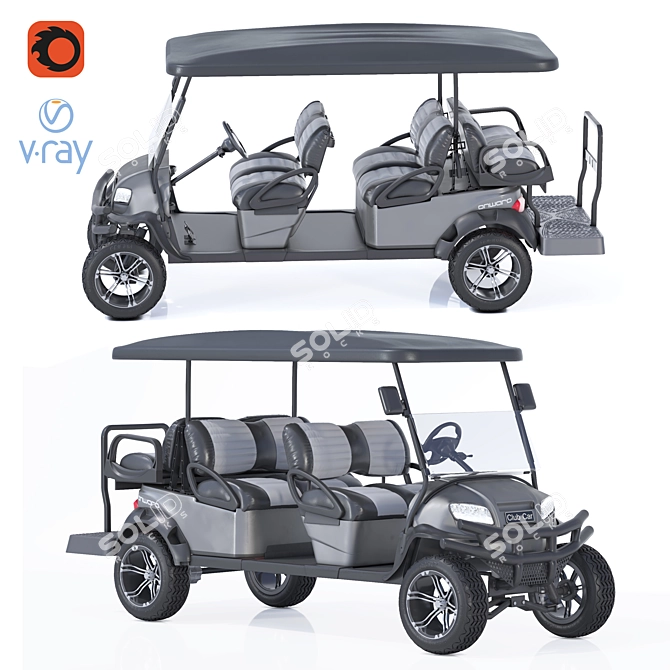 Golf Club Car - Realistic and High-resolution 3D model image 4