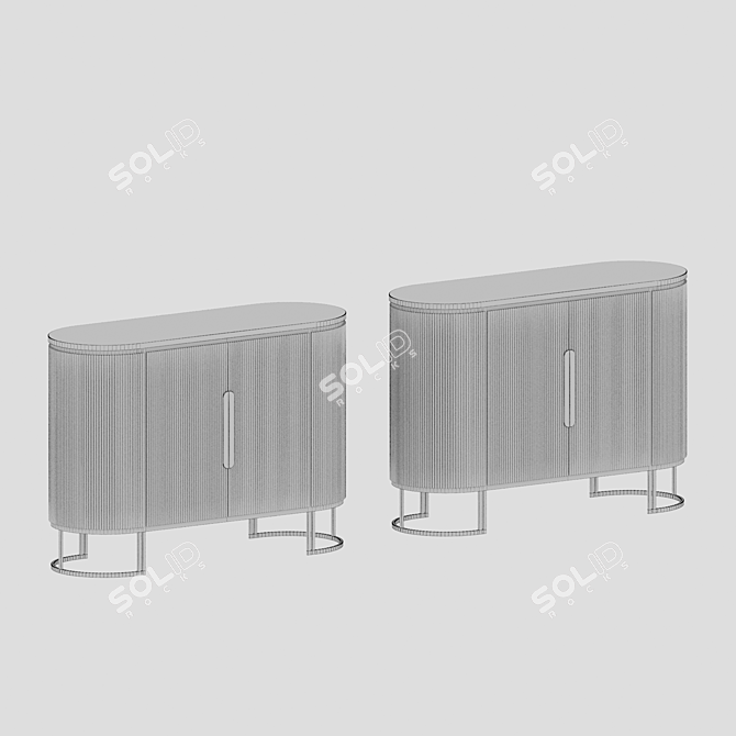 Sleek White Marble Sideboard 3D model image 5