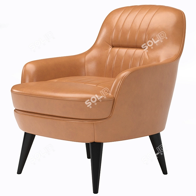 Elegant Caravel Armchair: Stylish, Comfortable, and Versatile 3D model image 3