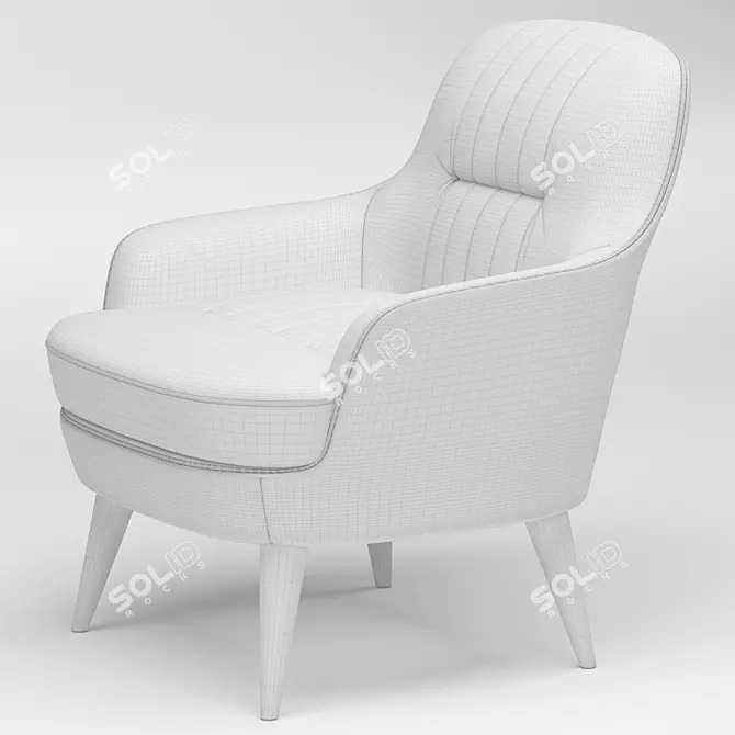 Elegant Caravel Armchair: Stylish, Comfortable, and Versatile 3D model image 4