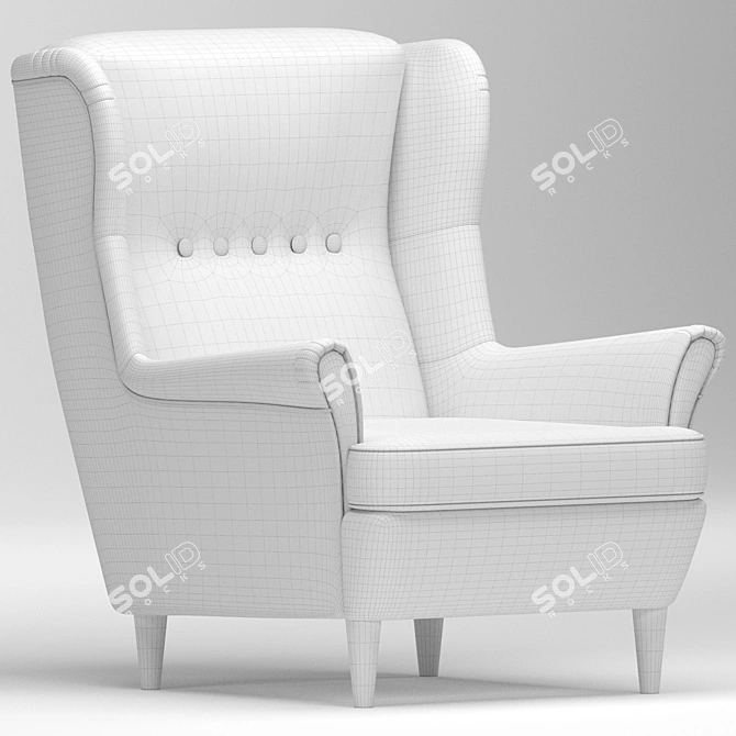 Comfortable STRANDMON Armchair - Modern Elegance 3D model image 4