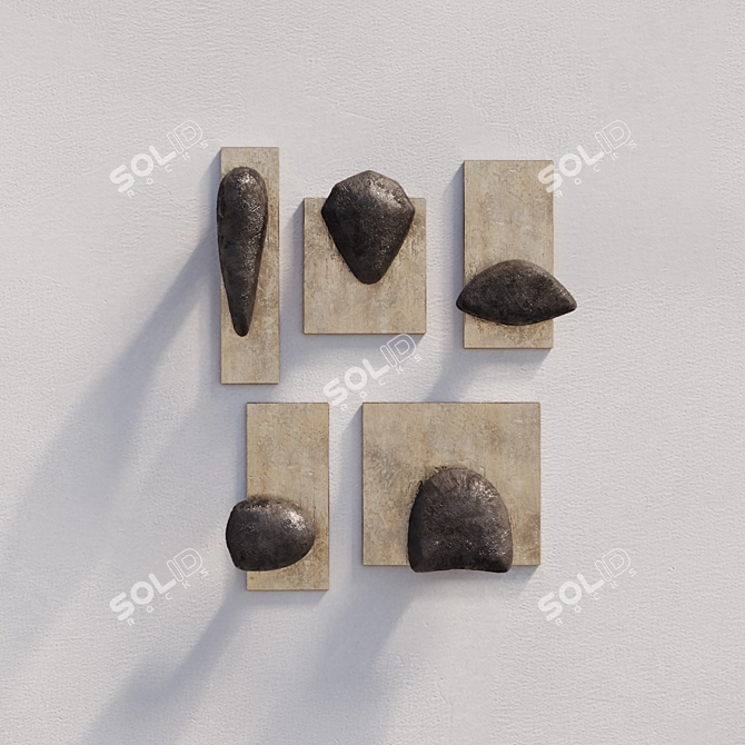 Sculptural Brass Coat Hooks 3D model image 2