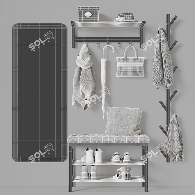 Multifunctional Hanger: Ikea TJUSIG 3D model image 4