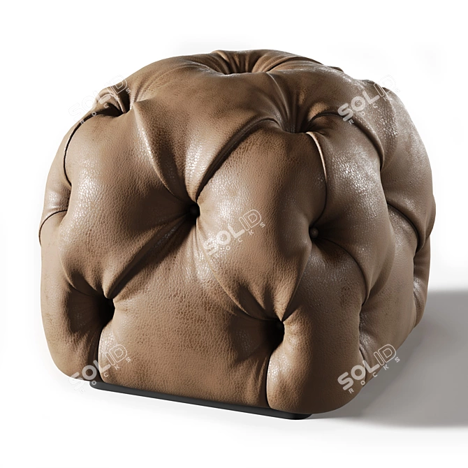 Luxury Leather Pouf Set 3D model image 4