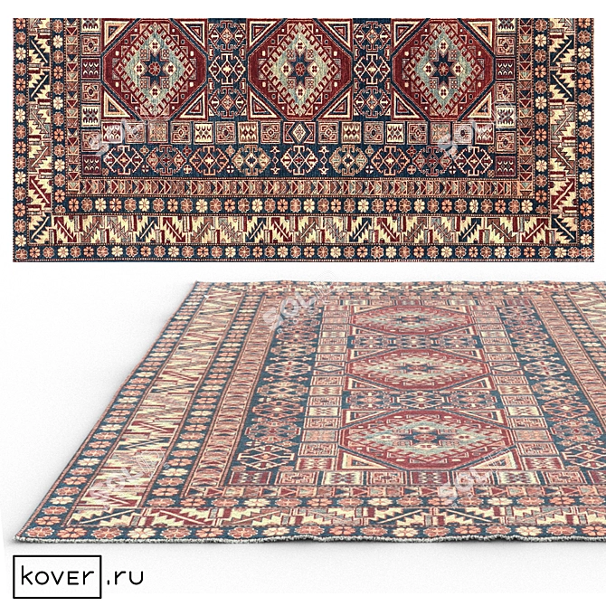 Ethnic Charm: KAZAK MIX-IVR Rug 3D model image 1