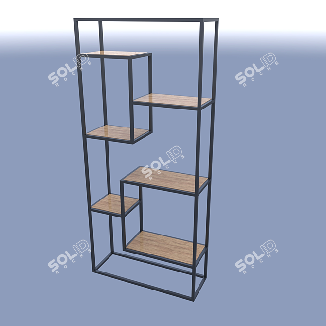 Industrial Loft Minimalist Bookshelf 3D model image 1