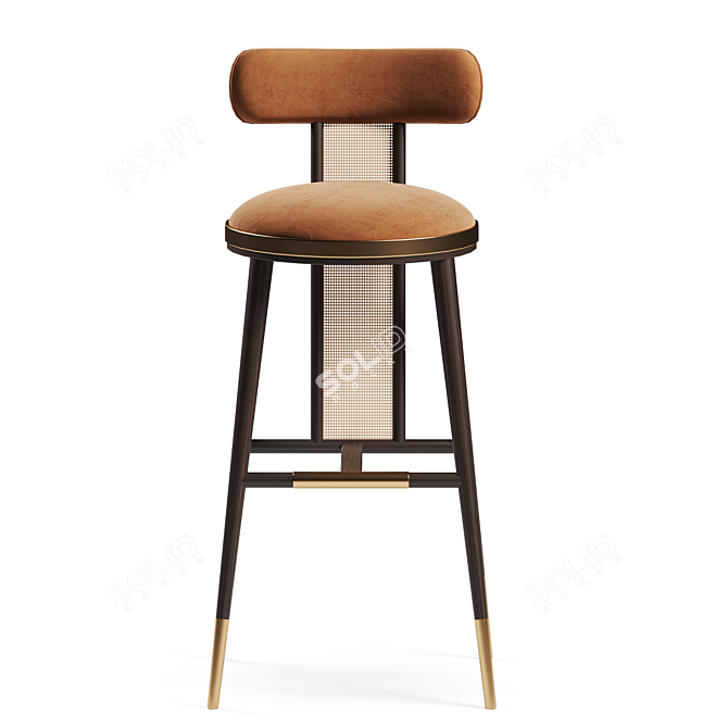 Sleek Blakey Bar Chair 3D model image 2