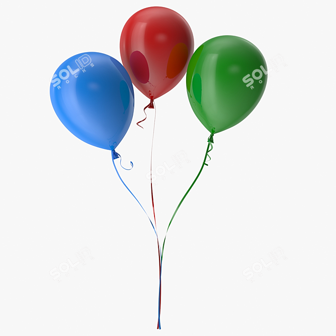 Vibrant Balloon Assortment 3D model image 1