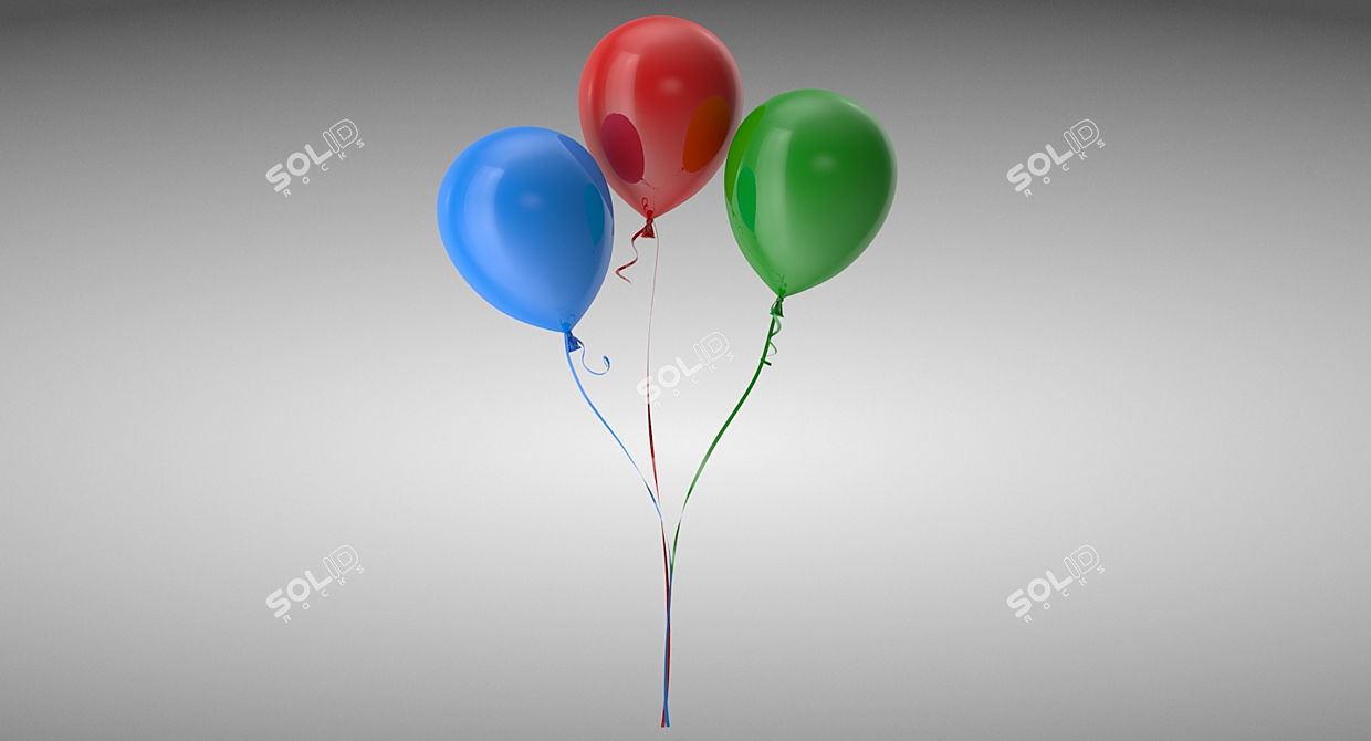 Vibrant Balloon Assortment 3D model image 2