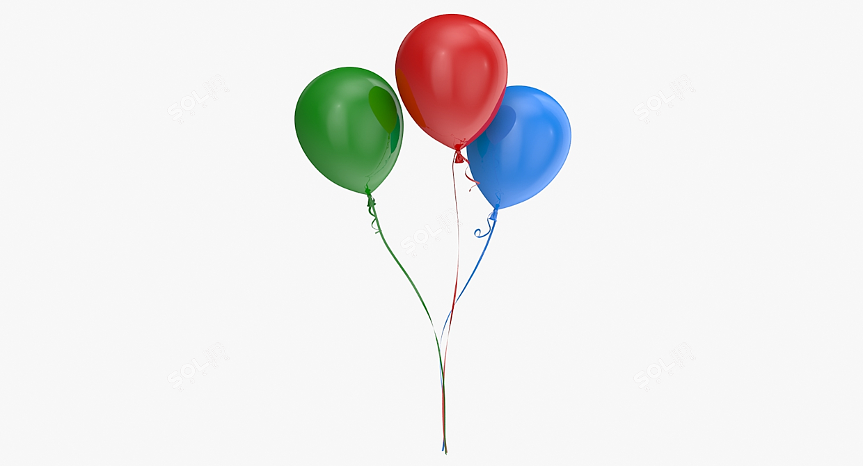 Vibrant Balloon Assortment 3D model image 3