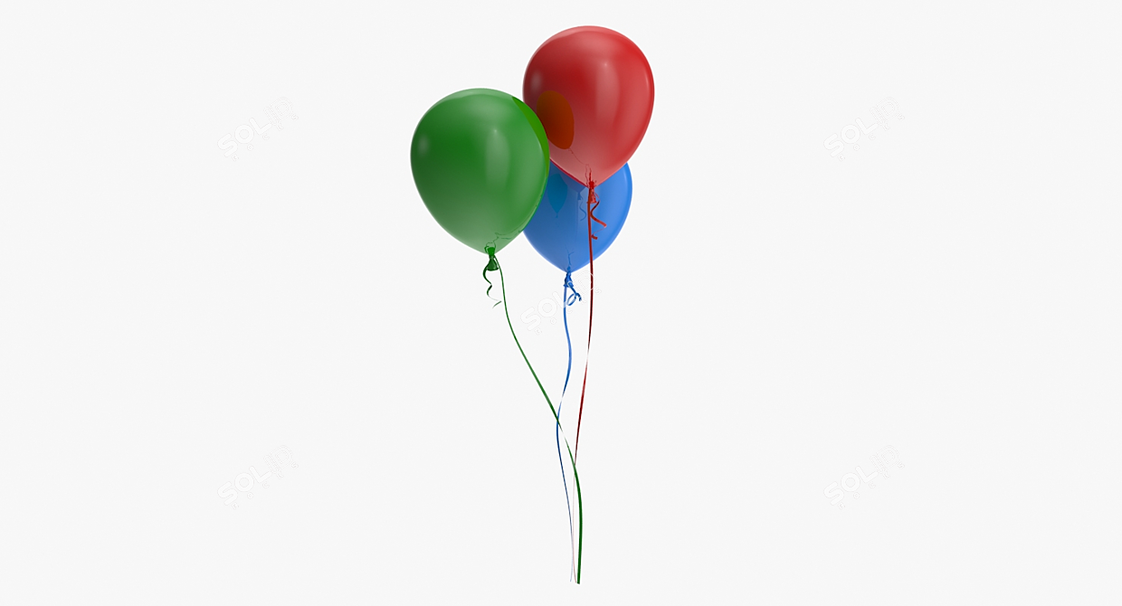 Vibrant Balloon Assortment 3D model image 4