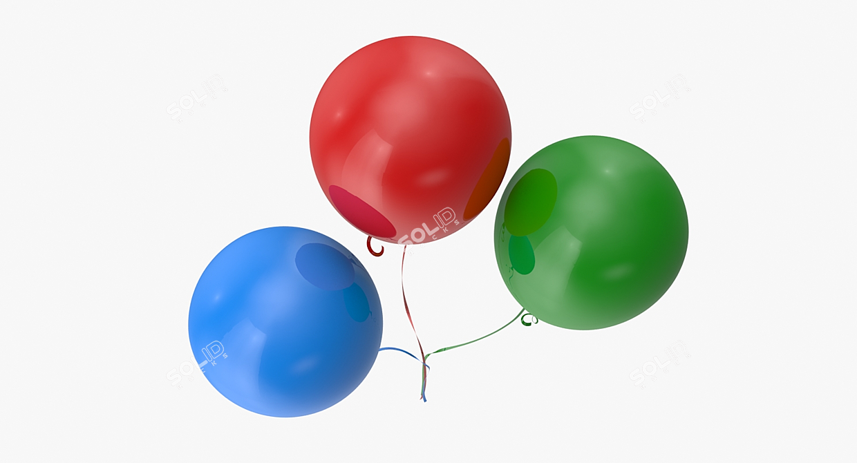 Vibrant Balloon Assortment 3D model image 5