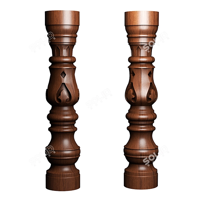 Wooden Stolb for CNC Cutting 3D model image 1