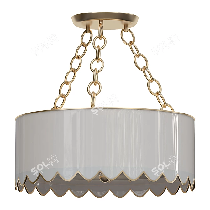 Elegant Scalloped Semi Flush 3D model image 1