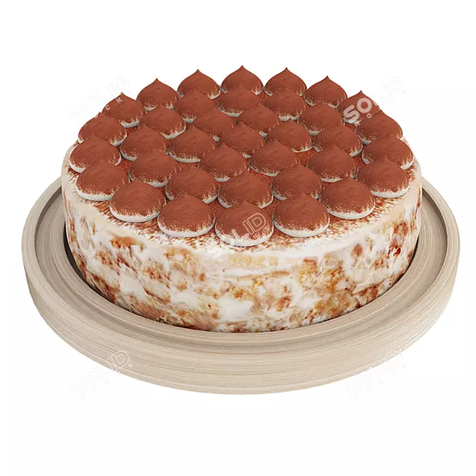 Decadent Tiramisu Delight 3D model image 3