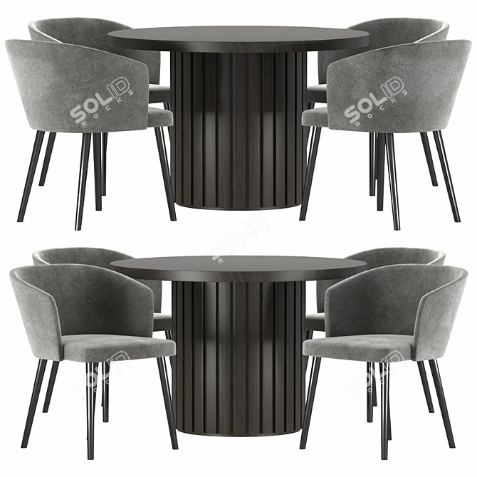 Elegant Stella Dining Set 3D model image 1