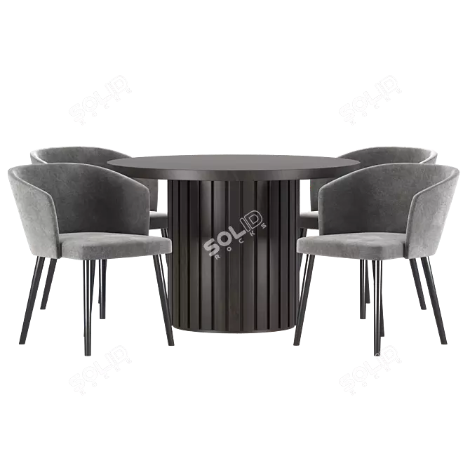 Elegant Stella Dining Set 3D model image 2