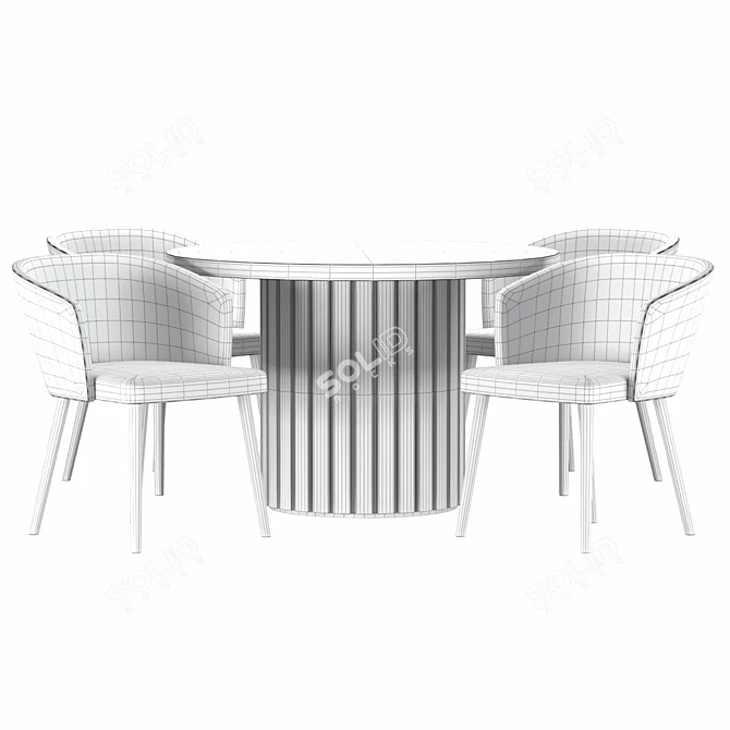 Elegant Stella Dining Set 3D model image 3