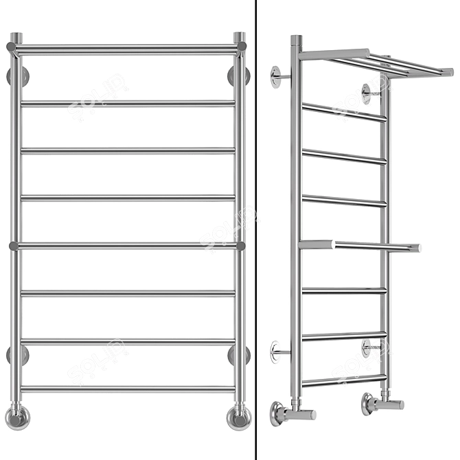 Ancona Water Heated Towel Rail: Stylish & Efficient 3D model image 1