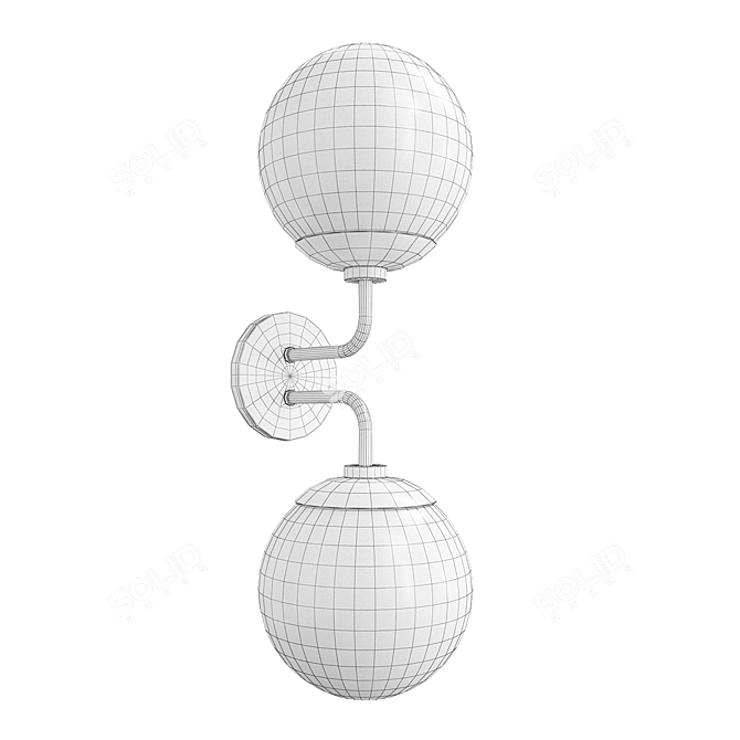 Sleek Globe Sconce - 2 Lights 3D model image 2