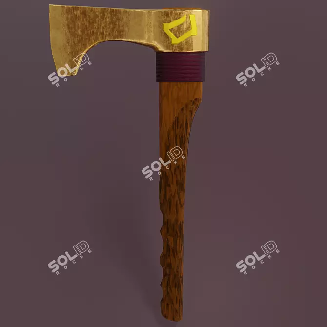 Title: Low-Poly Stylized Axe 3D model image 1