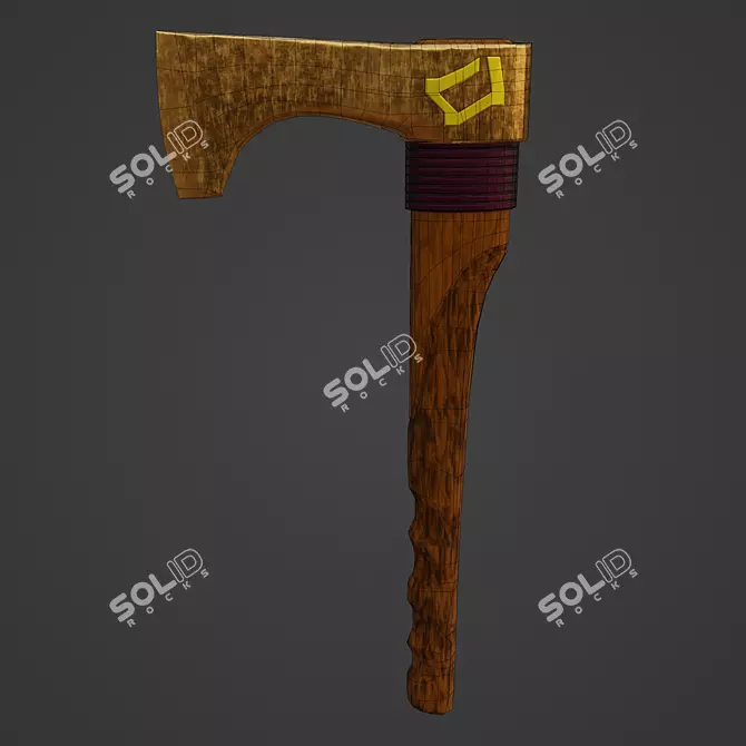Title: Low-Poly Stylized Axe 3D model image 5