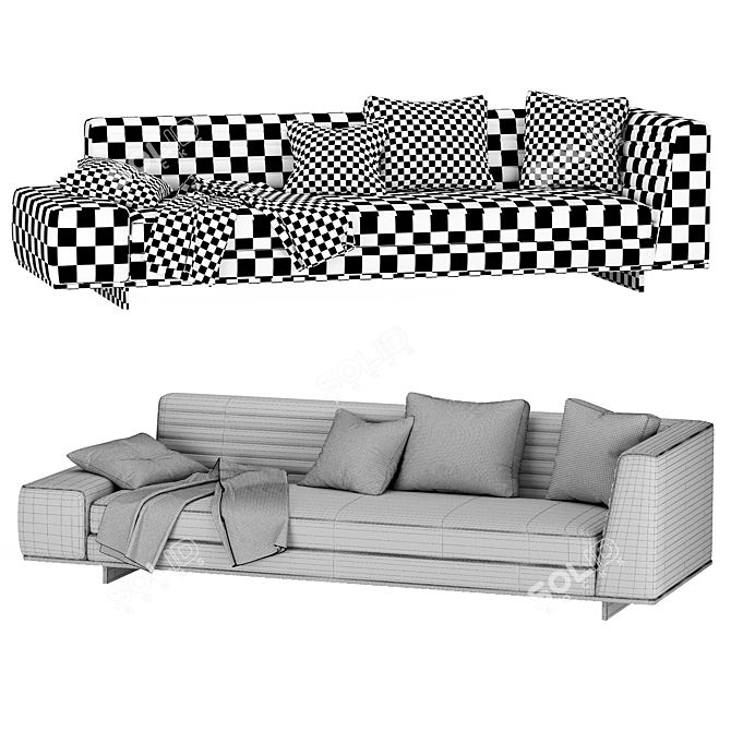 Contemporary Roger Sofa by Minotti 3D model image 3