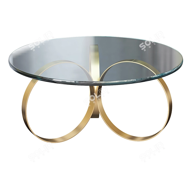 Modern Round Glass Dining Table 3D model image 1