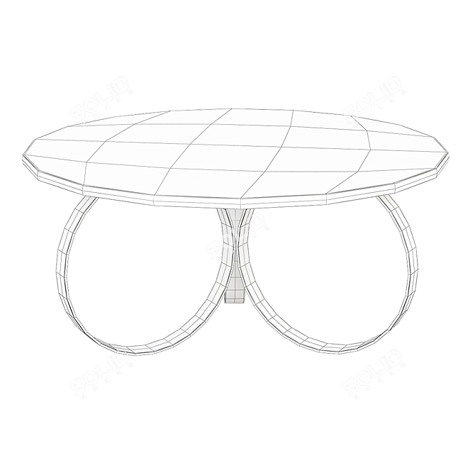 Modern Round Glass Dining Table 3D model image 2