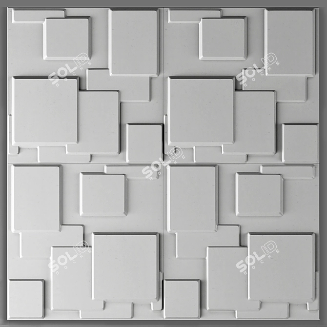 3D Decorative Wall Panel - 30x30 cm 3D model image 1