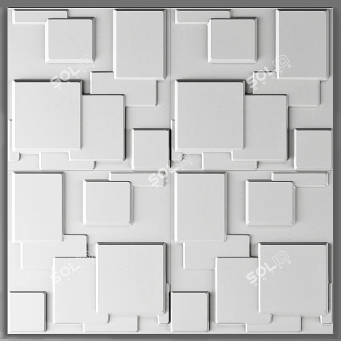 3D Decorative Wall Panel - 30x30 cm 3D model image 4