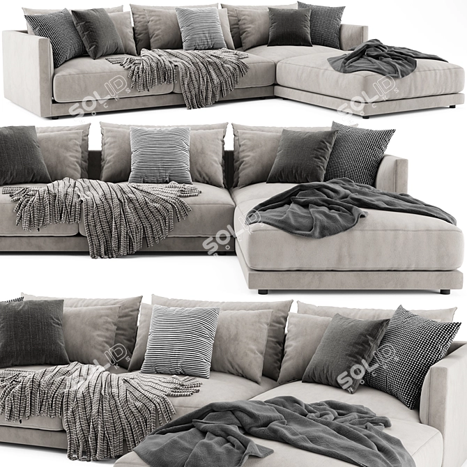 Elegant Poliform Bristol Sofa 3D model image 1