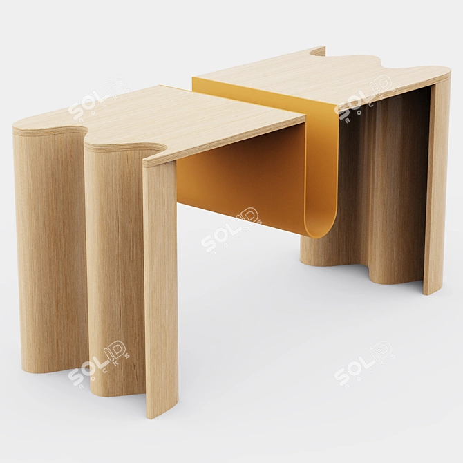 Elegant Cloth Coffee Table 3D model image 1